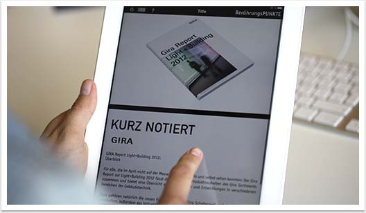 iPad App für Berührungspunkte by bgp e.media - Produktseite 