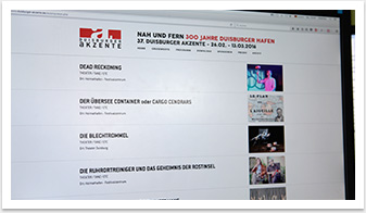 Responsiver Internetauftritt für die Duisburger Akzente by bgp e.media - Programmübersicht