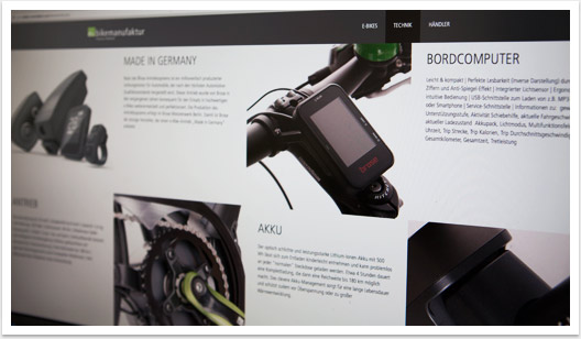 Corporate Design und Webentwicklung für die e-bike manufaktur - Detail-Kachel-Übersicht