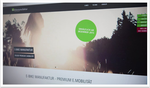 Corporate Design und Webentwicklung für die e-bike manufaktur - Slider Startseite