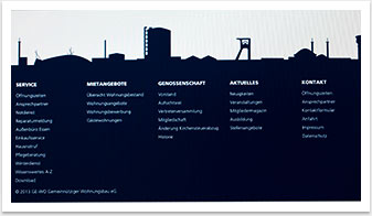 Serviceorientiertes Webdesign für GEWO by bgp e.media - Footer Design