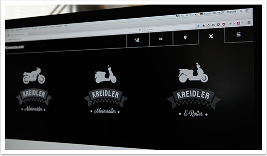 Responsives Webdesign für Kreidler Motorrad | by bgp e.media - Navigation