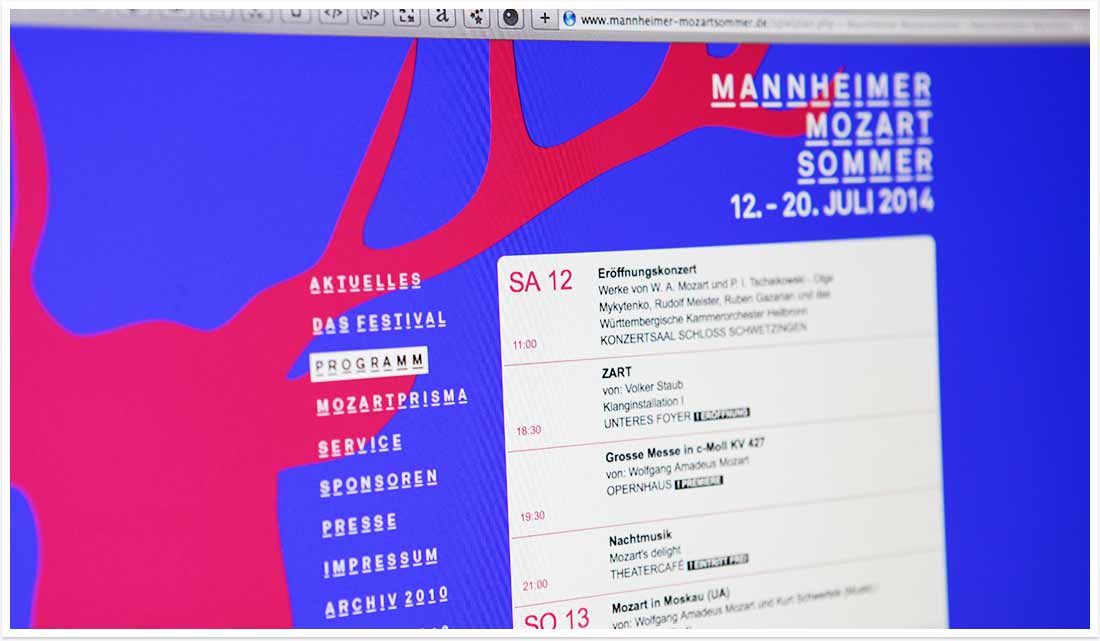 Webdesign & Screendesign für das Nationaltheater Mannheim by bgp e.media - Startseite
