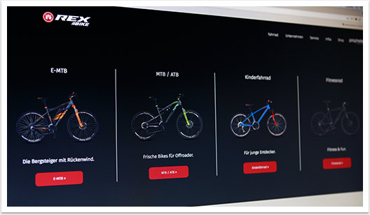 rex bike website menue by bgp.emedia