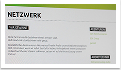 Webdesign für Studio Ruhr by bgp e.media - Unterseite Netzwerk