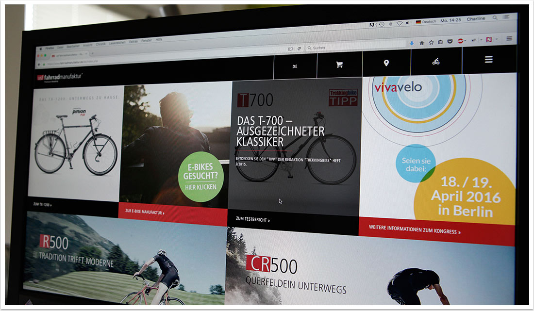 Responsives B2C Webdesign für die vsf Fahrradmanufaktur | by bgp e.media - Startseitenverteiler