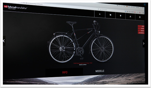 Responsives B2C Webdesign für die vsf Fahrradmanufaktur | by bgp e.media - Produktübersichtsslider