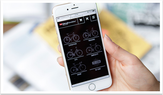 Mobiles B2C Webdesign für die vsf Fahrradmanufaktur | by bgp e.media - Mobile Navigation
