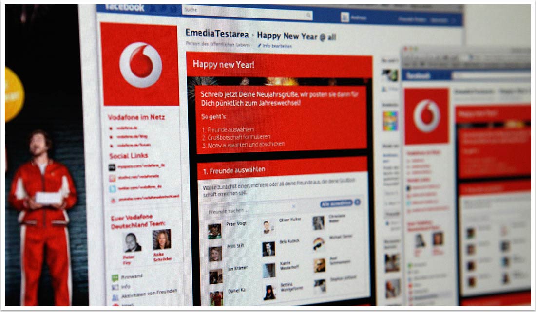 B2C Facebook-App für Vodafone by bgp e.media - Closeup Happy New Year