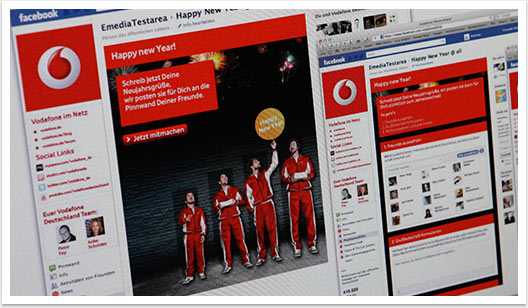 B2C Facebook-App für Vodafone by bgp e.media - Desktop-ansicht Facebook-Aktion