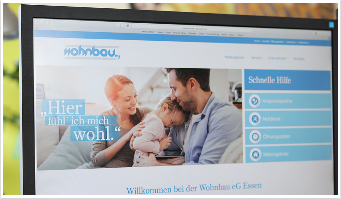 Screendesign für Wohnbau Essen Website Relaunch by bgp e.media